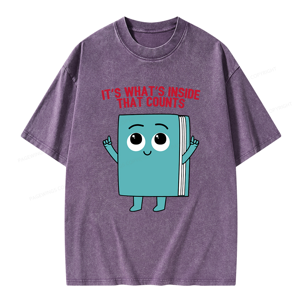 Pagewings It's What's Inside That Counts Unisex Washed T-shirt