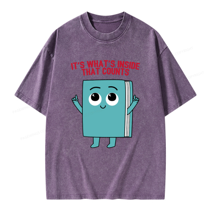 Pagewings It's What's Inside That Counts Unisex Washed T-shirt
