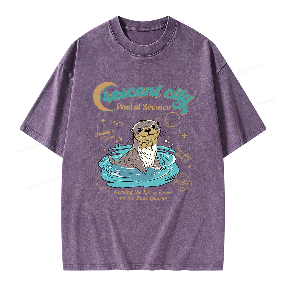 Pagewings Crescent City Postal Service Unisex Washed T-shirt