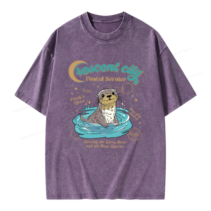 Pagewings Crescent City Postal Service Unisex Washed T-shirt