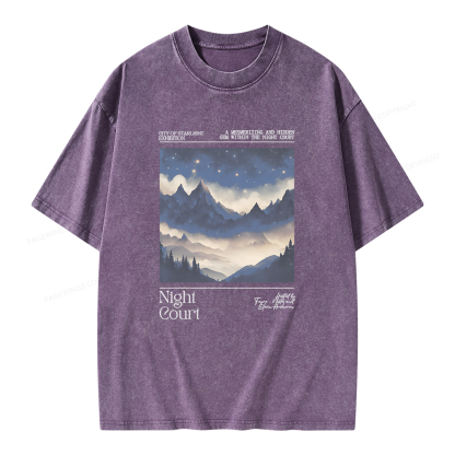 Pagewings Night Court Unisex Washed T-shirt