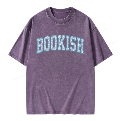 Pagewings Bookish Book Lover Unisex Washed T-shirt