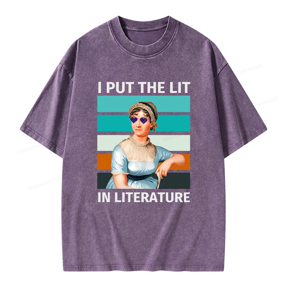 Pagewings I Put The Lit In Literature Unisex Washed T-shirt