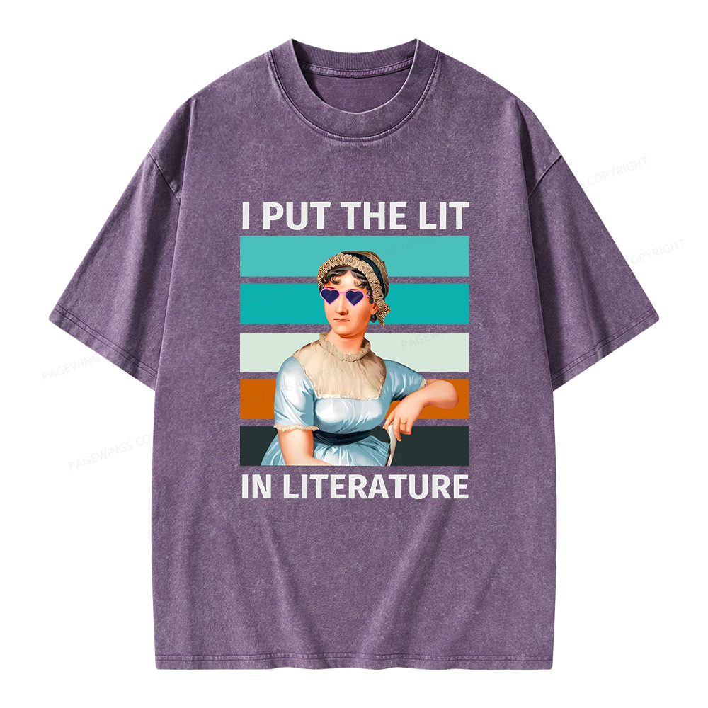 Pagewings I Put The Lit In Literature Unisex Washed T-shirt