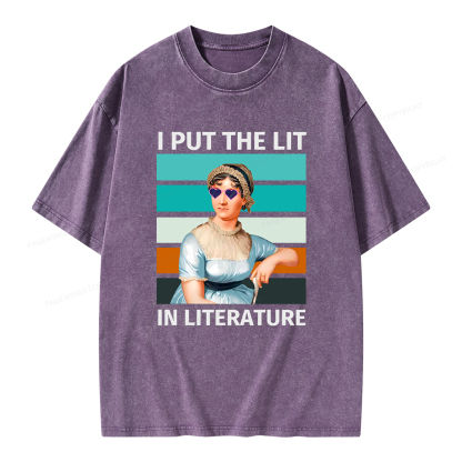Pagewings I Put The Lit In Literature Unisex Washed T-shirt