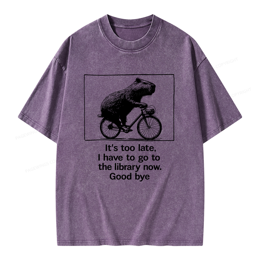 Pagewings I Have To Go To The Library Now Unisex Washed T-shirt
