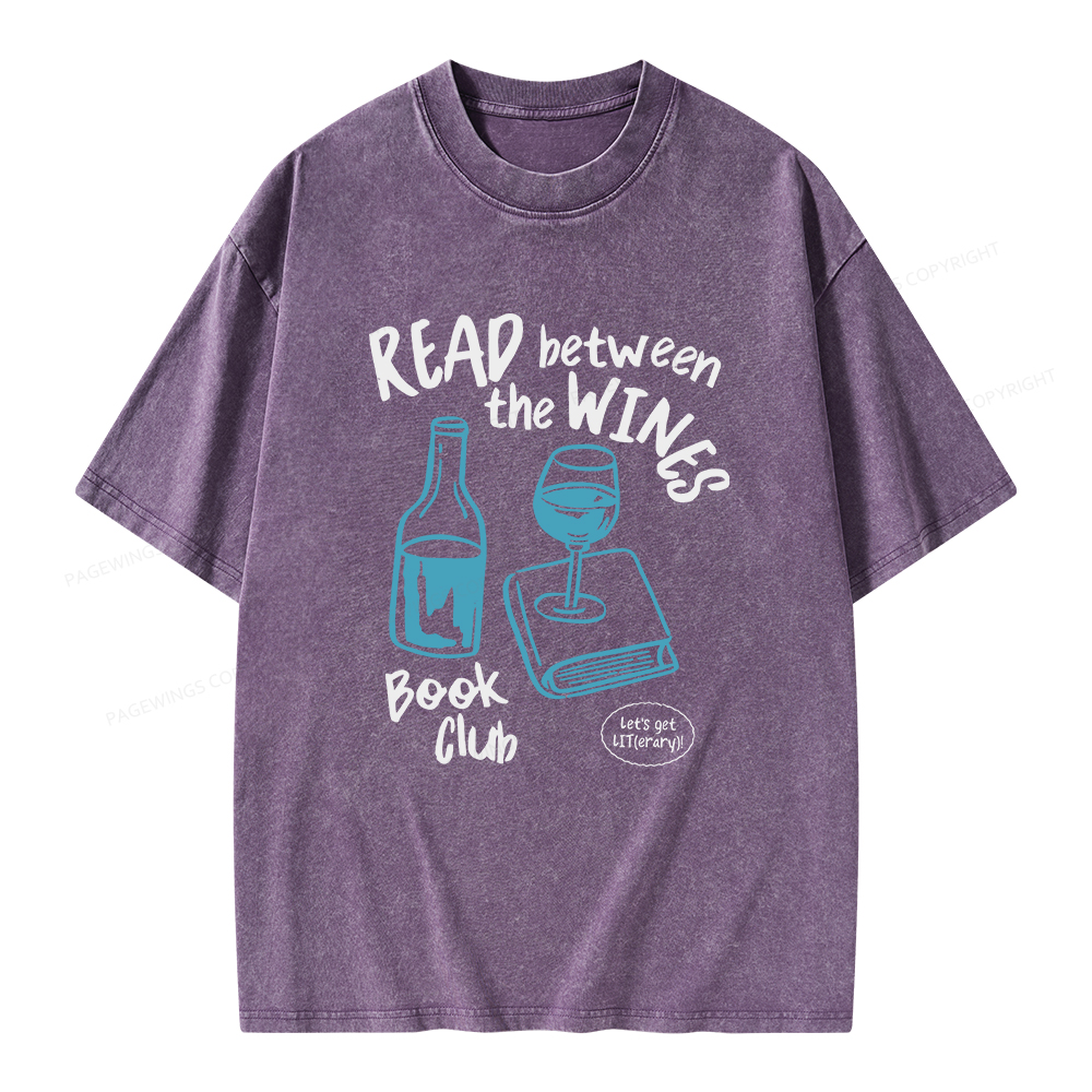 Pagewings Wine Lover Book Club Unisex Washed T-shirt