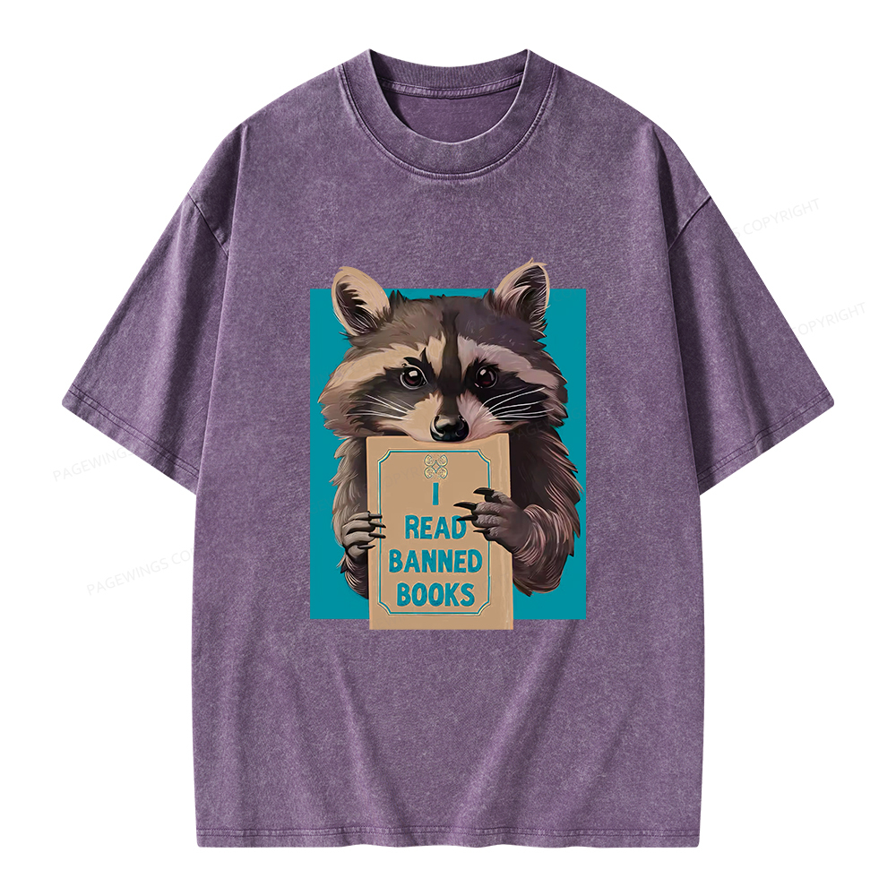 Pagewings I Read Banned Books Unisex Washed T-shirt
