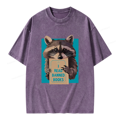 Pagewings I Read Banned Books Unisex Washed T-shirt