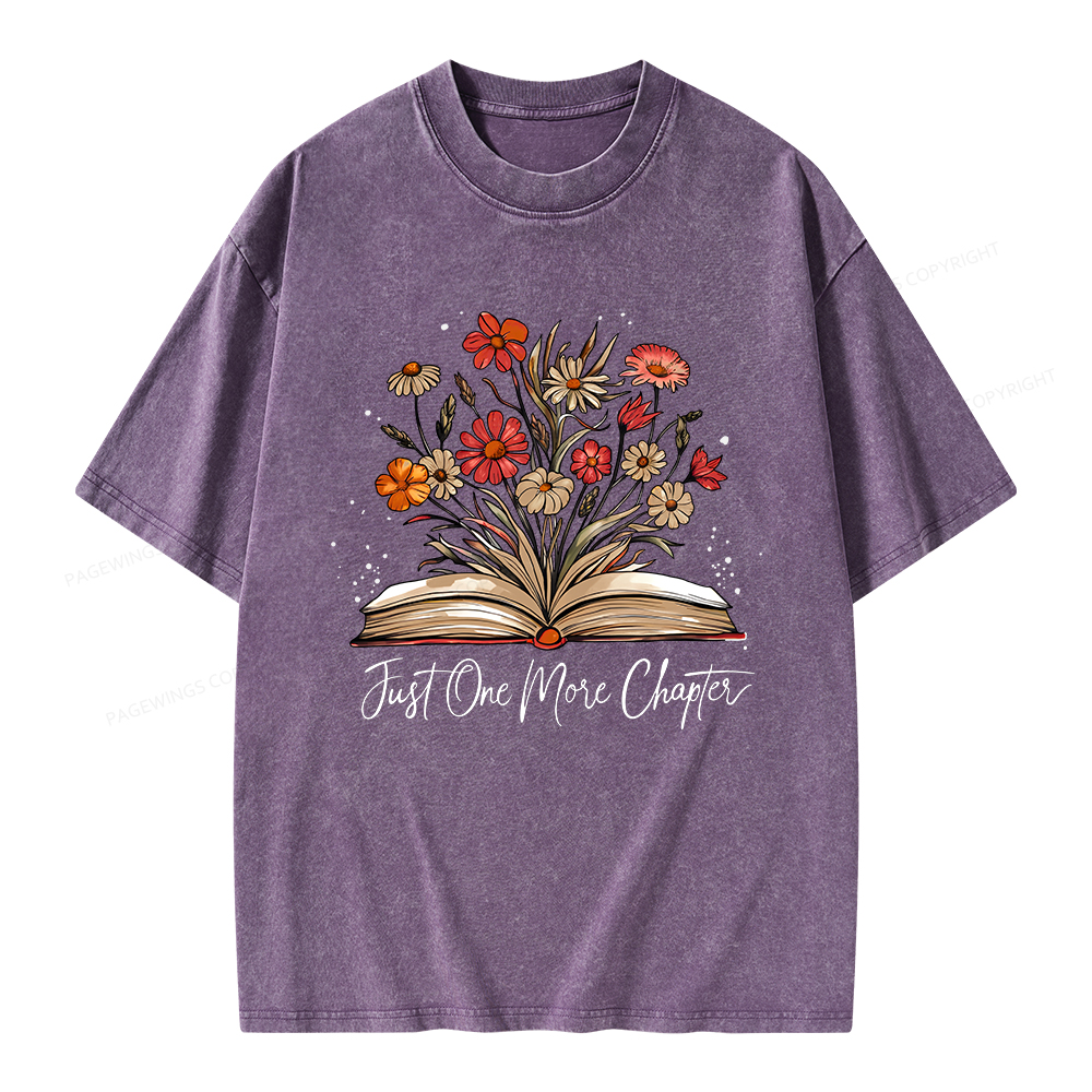 Pagewings Just One More Chapter Bookish Unisex Washed T-shirt