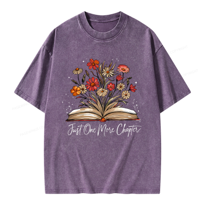 Pagewings Just One More Chapter Bookish Unisex Washed T-shirt
