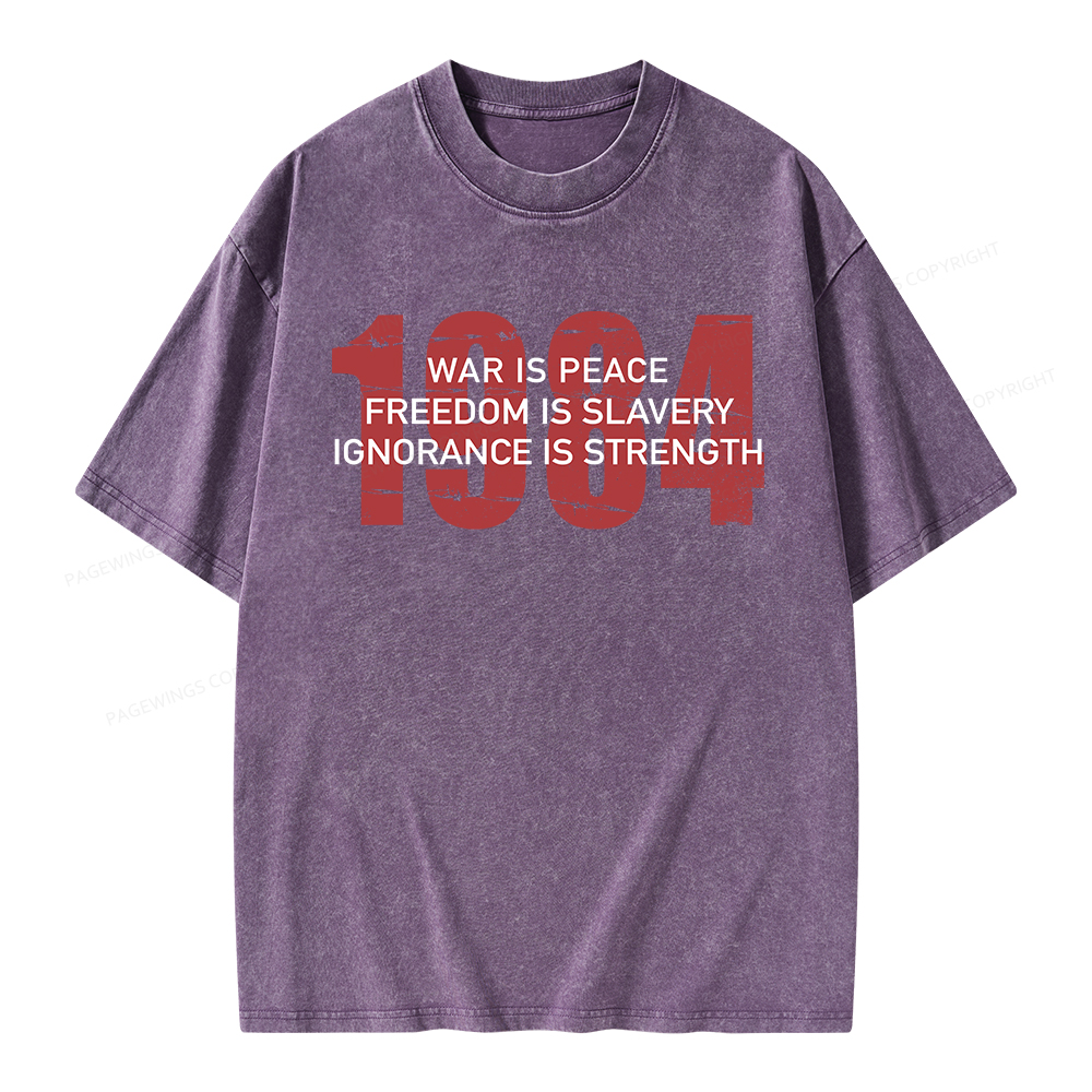 Pagewings War is Peace Freedom is Slavery Unisex Washed T-shirt
