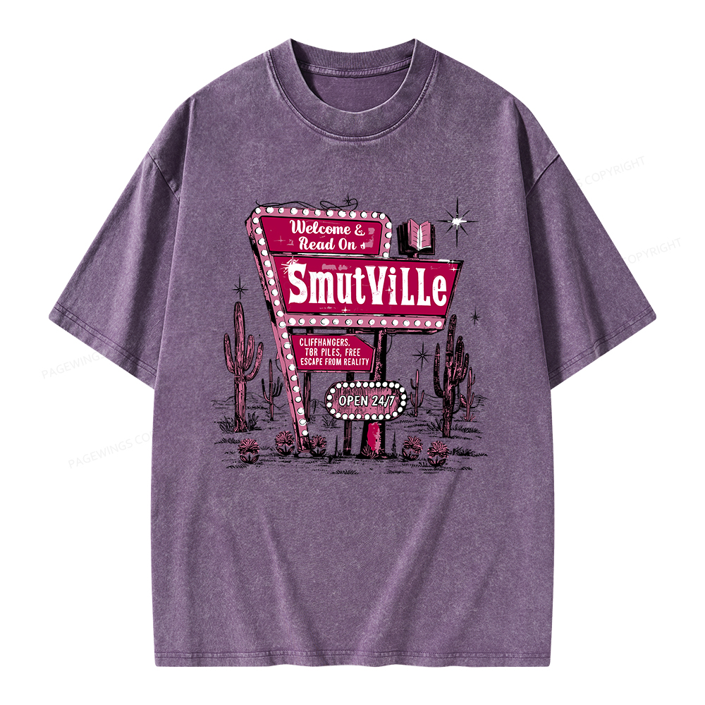 Pagewings Welcome To Smutville Unisex Washed T-shirt