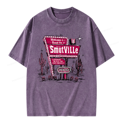 Pagewings Welcome To Smutville Unisex Washed T-shirt