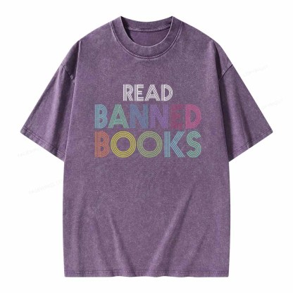 Pagewings Read Banned Books Shirt Unisex Washed T-shirt