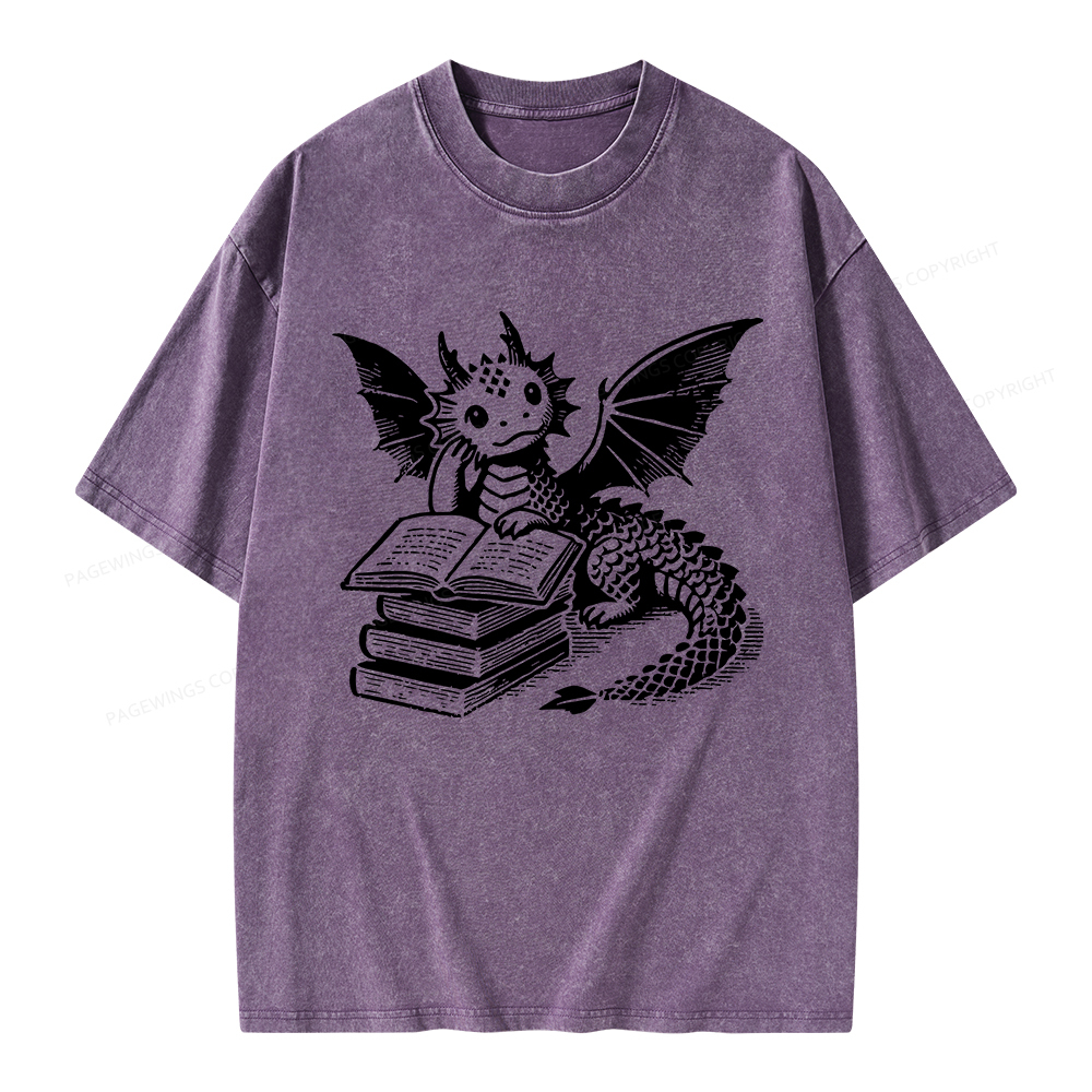 Pagewings I'm Not A Bookworm I'm A Book Dragon Unisex Washed T-shirt