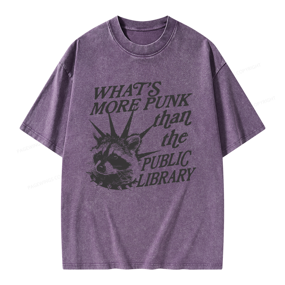 Pagewings What’s More Punk Than The Public Library Unisex Washed T-shirt