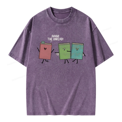 Pagewings Aaah The Unread Unisex Washed T-shirt