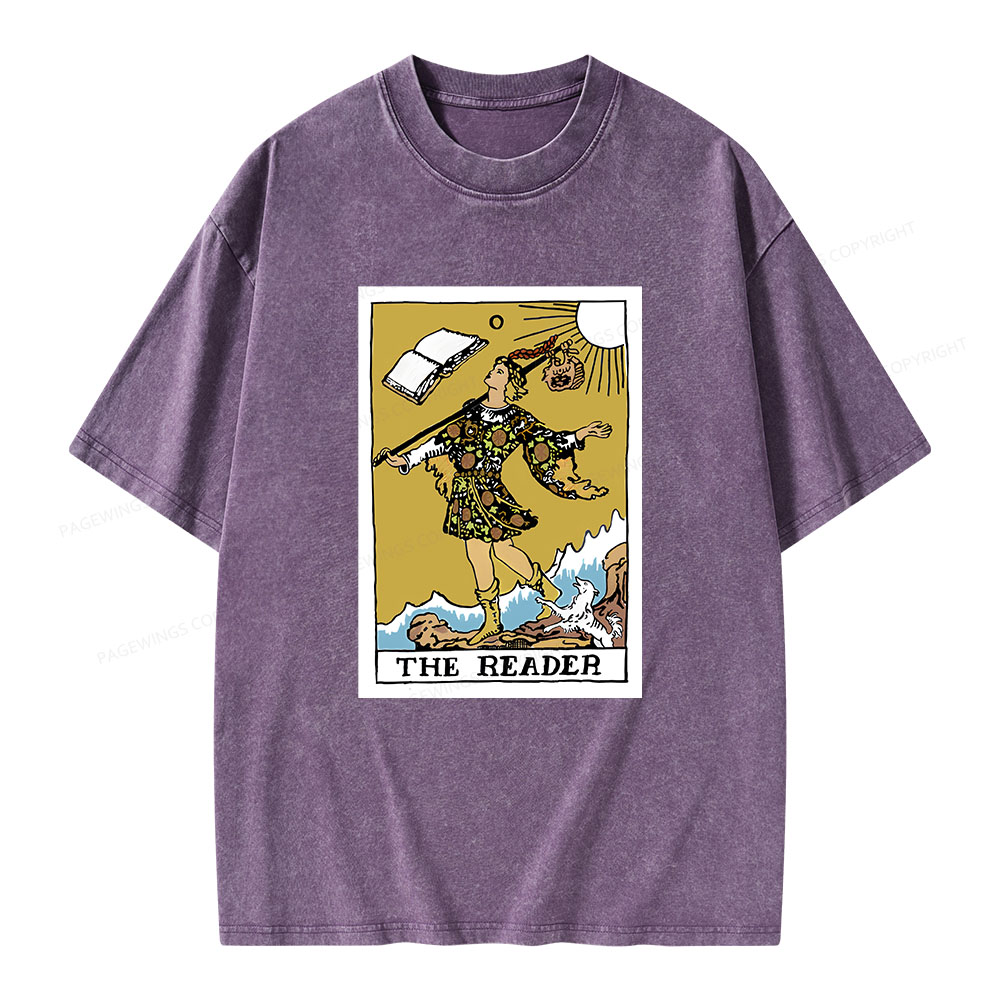 Pagewings Bookish Tarot--The Reader Unisex Washed T-shirt