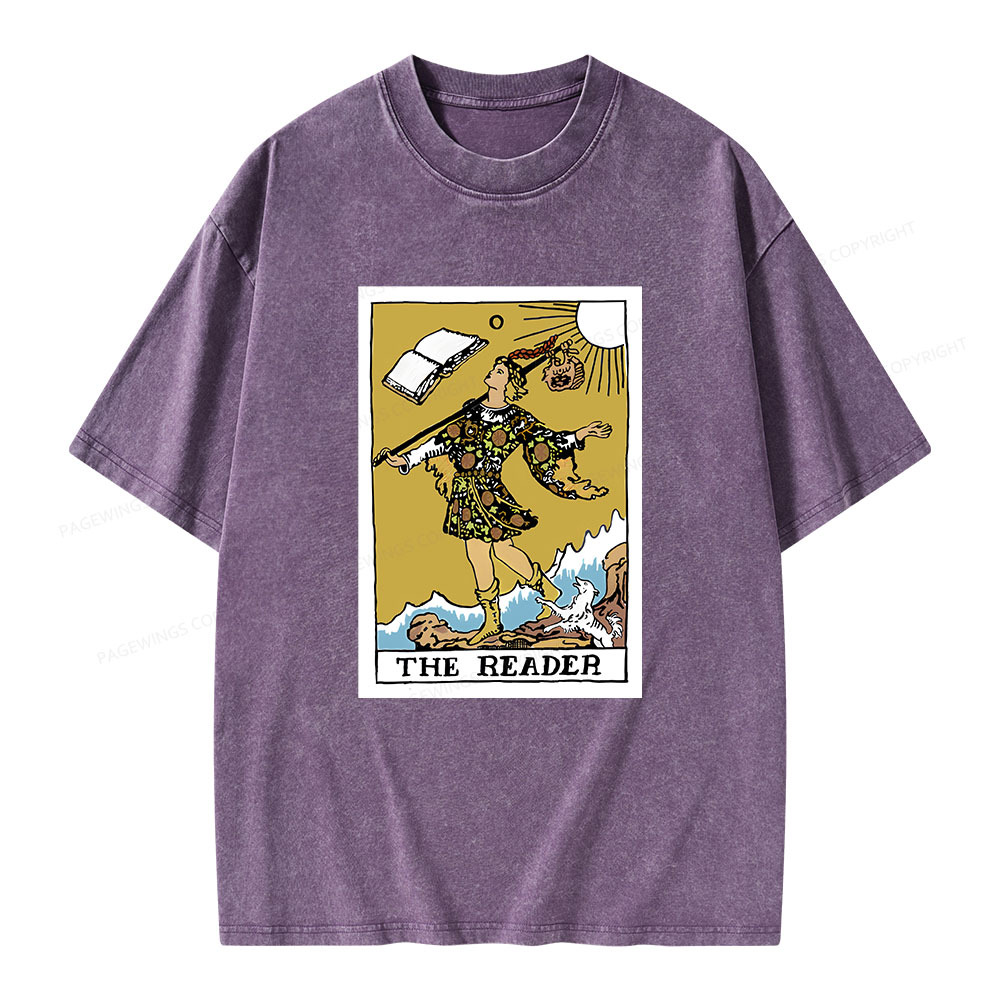 Pagewings Bookish Tarot--The Reader Unisex Washed T-shirt