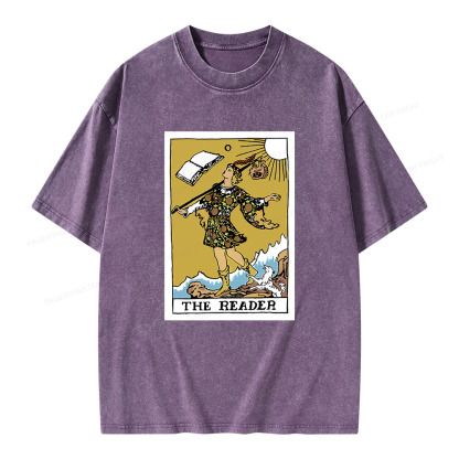 Pagewings Bookish Tarot--The Reader Unisex Washed T-shirt