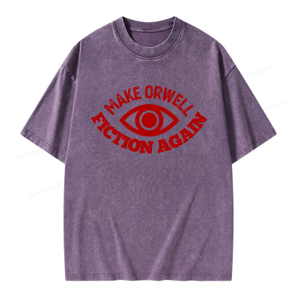 Pagewings Make Orwell Fiction Again Book Unisex Washed T-shirt