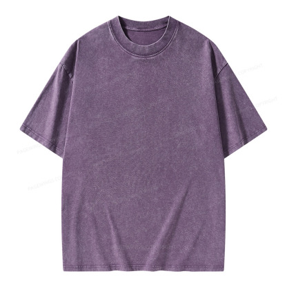 Pagewings Comfortable Solid Color Unisex Washed T-shirt