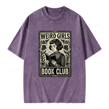 Pagewings Weird Girls Book Club Unisex Washed T-shirt