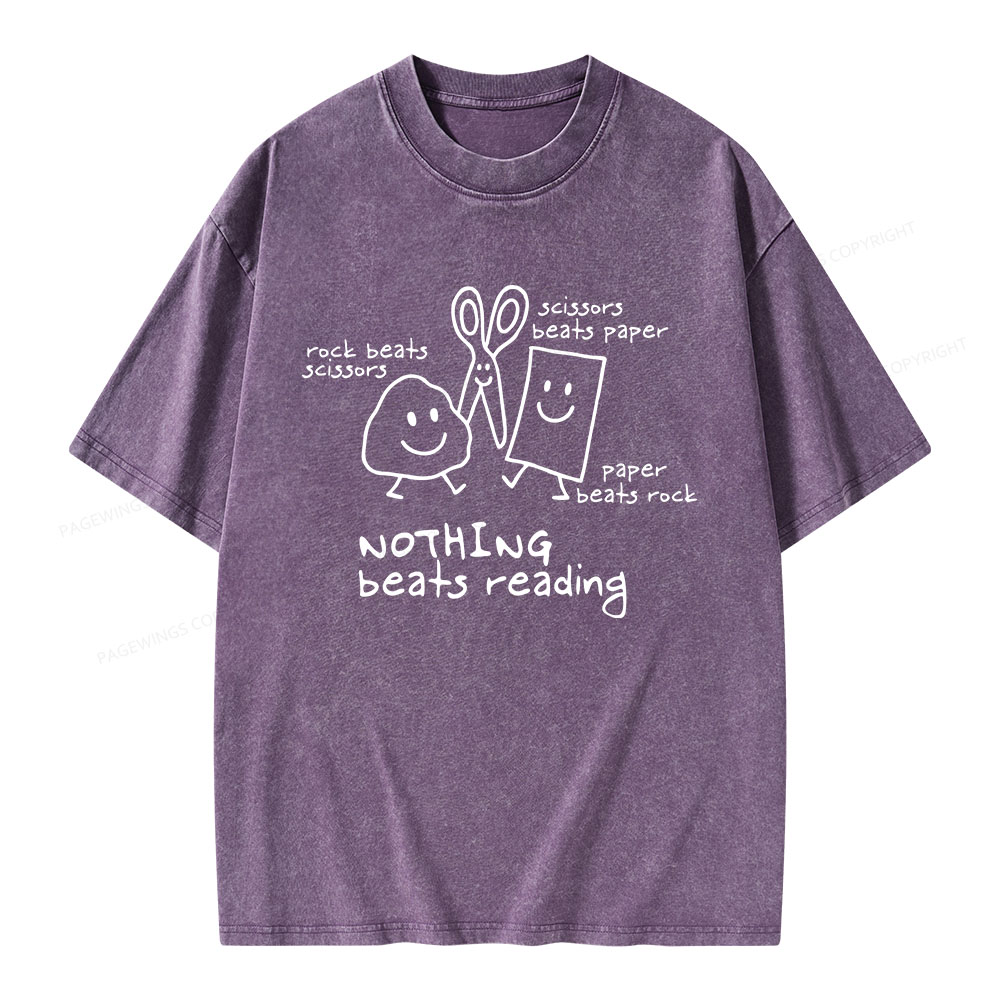 Pagewings Nothing Beats Reading Unisex Washed T-shirt