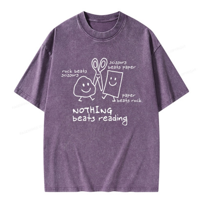 Pagewings Nothing Beats Reading Unisex Washed T-shirt