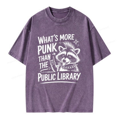 Pagewings What’s More Punk Than The Public Library Unisex Washed T-shirt