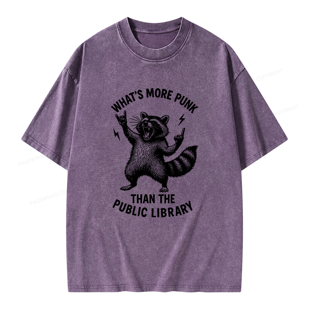 Pagewings What’s More Punk Than The Public Library Unisex Washed T-shirt
