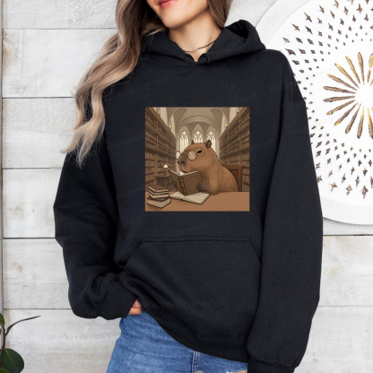Pagewings The Reader Capybara Unisex Classic Hoodie