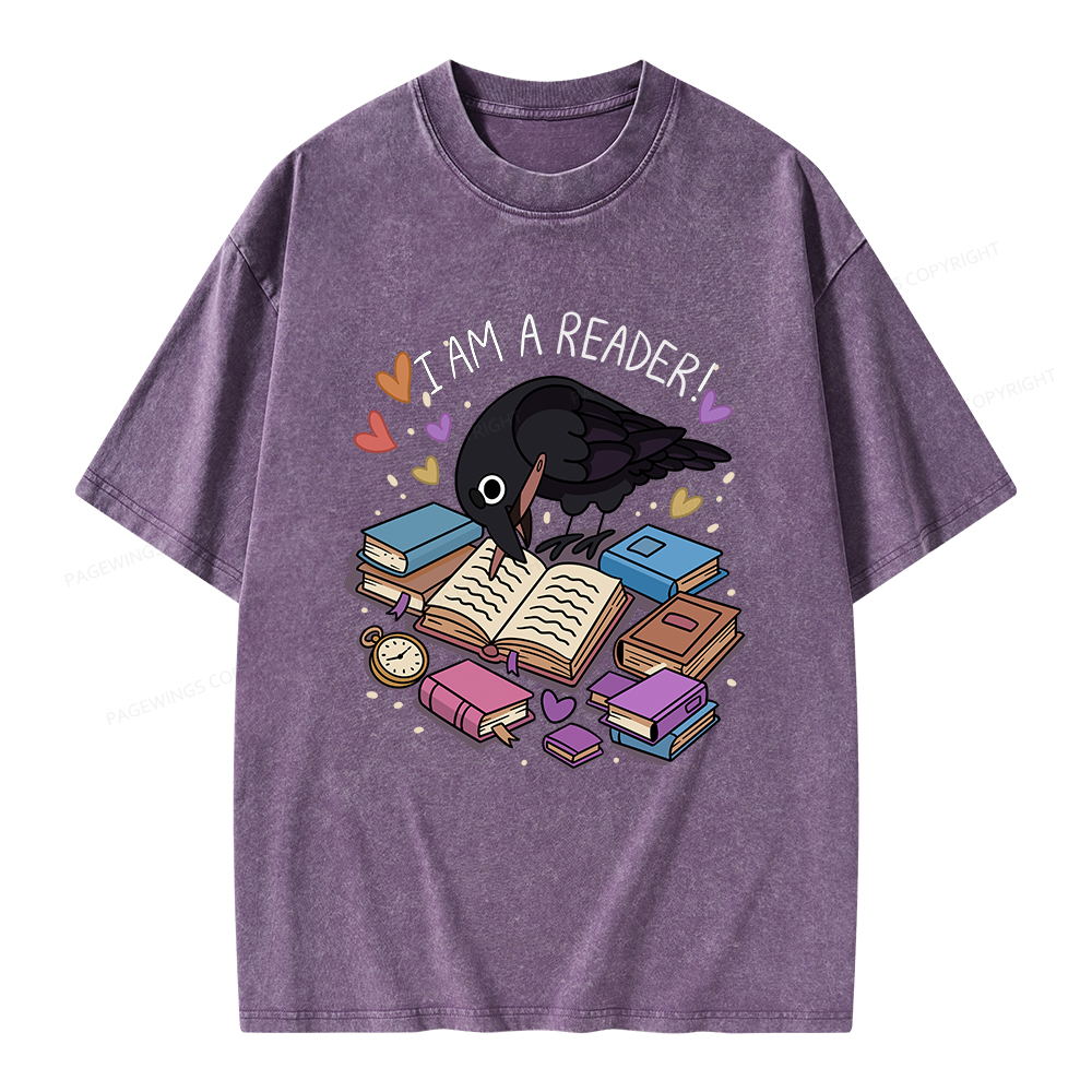 Pagewings I Am An Reader Unisex Washed T-shirt