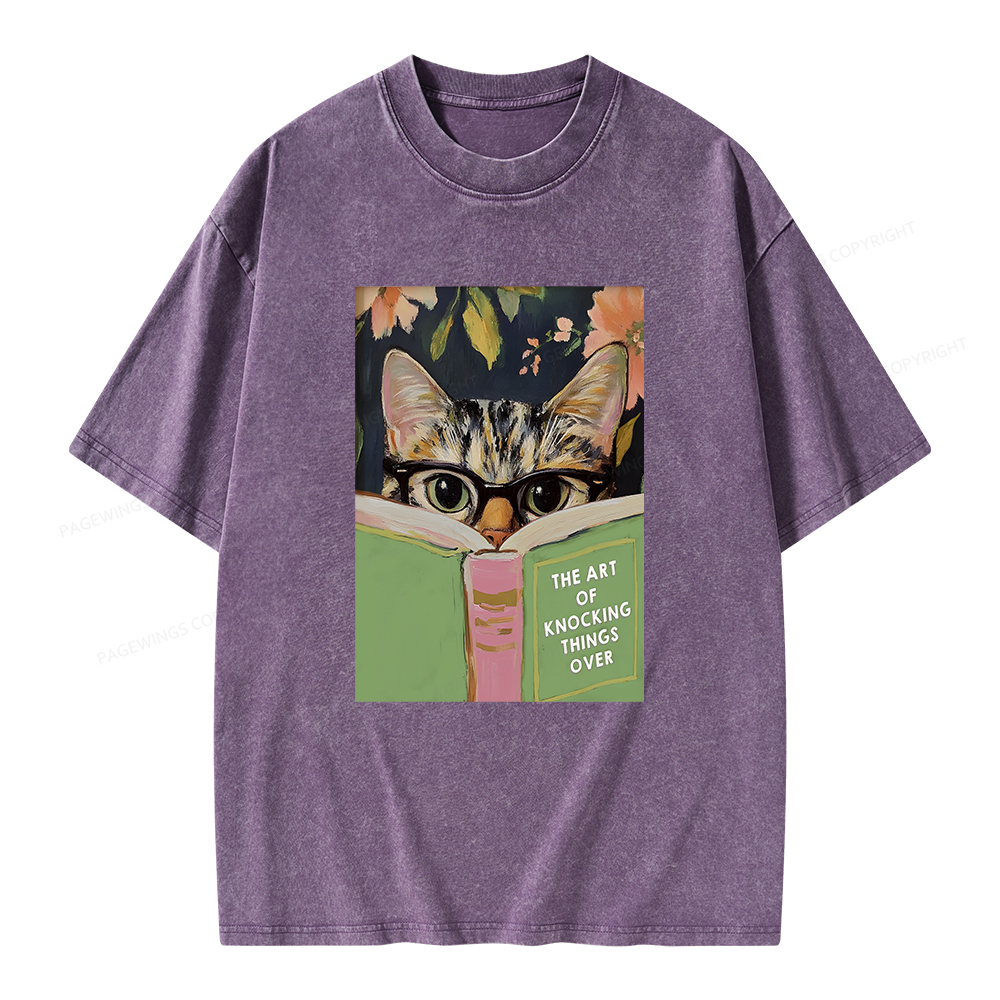 Pagewings The Art of Knocking Things Over Unisex Washed T-shirt