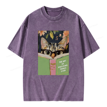 Pagewings The Art of Knocking Things Over Unisex Washed T-shirt