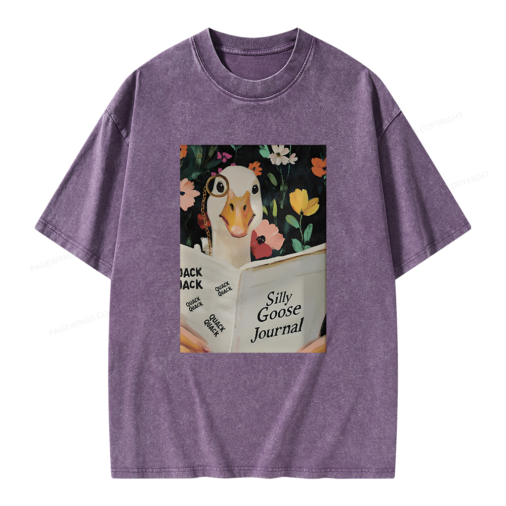 Pagewings Silly Goose Journal Unisex Washed T-shirt