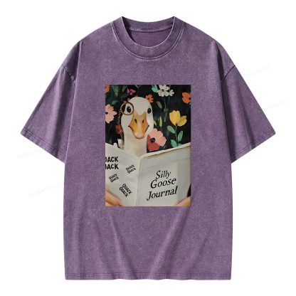 Pagewings Silly Goose Journal Unisex Washed T-shirt