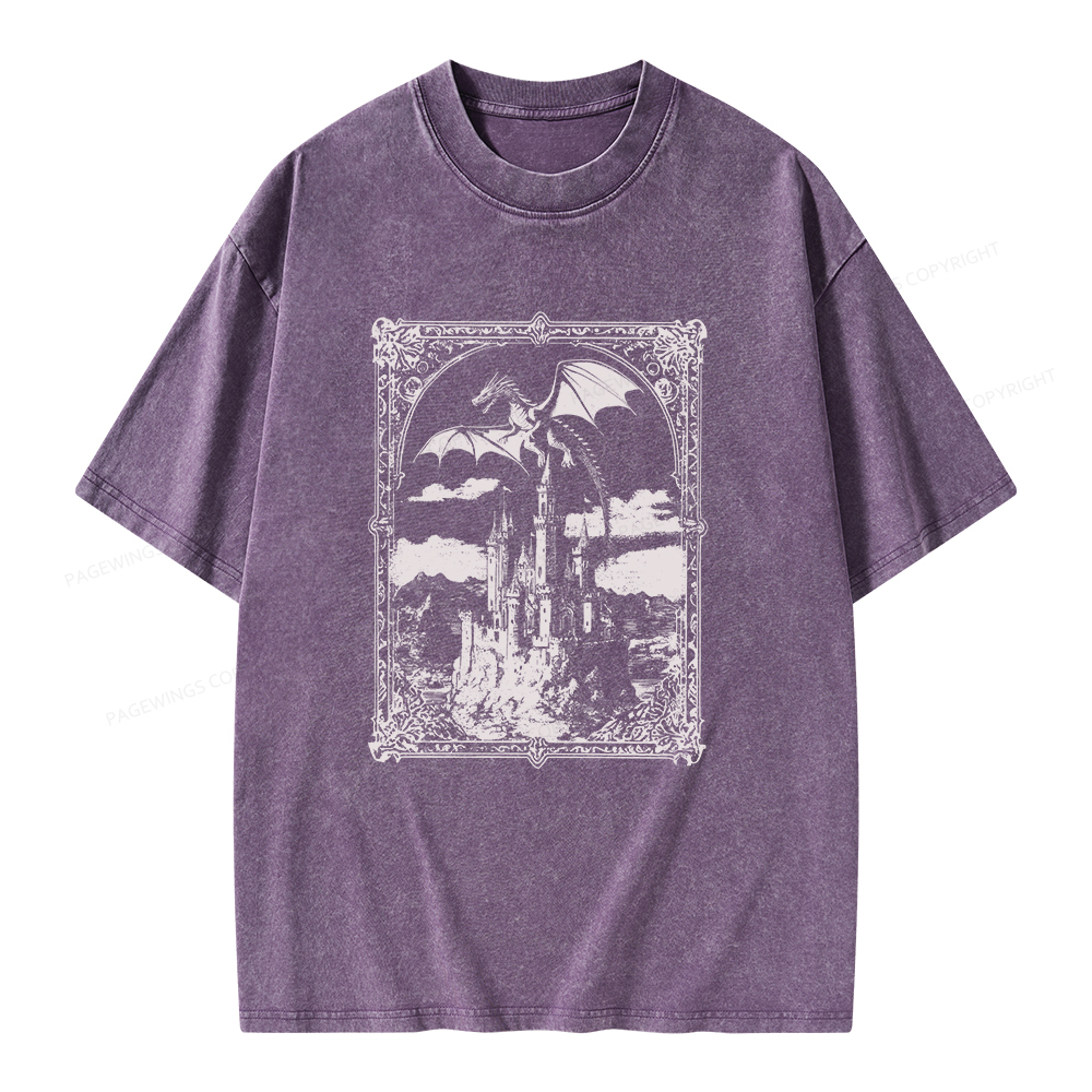 Pagewings Vintage Dragon Unisex Washed T-shirt