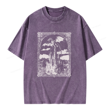 Pagewings Vintage Dragon Unisex Washed T-shirt