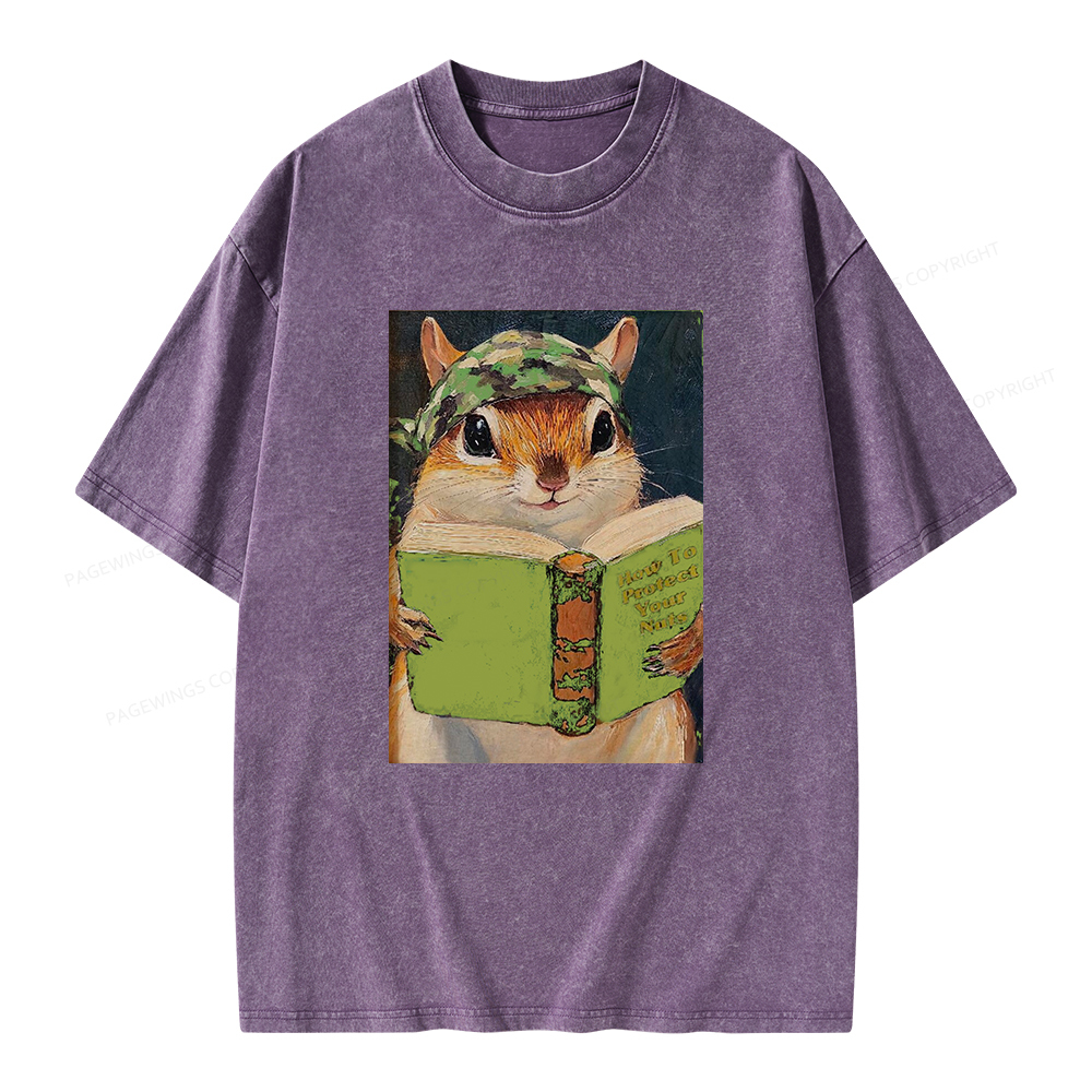 Pagewings How To Protect Your Nuts Unisex Washed T-shirt