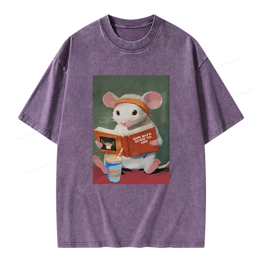 Pagewings Gym Rat's Guide To Abs Unisex Washed T-shirt