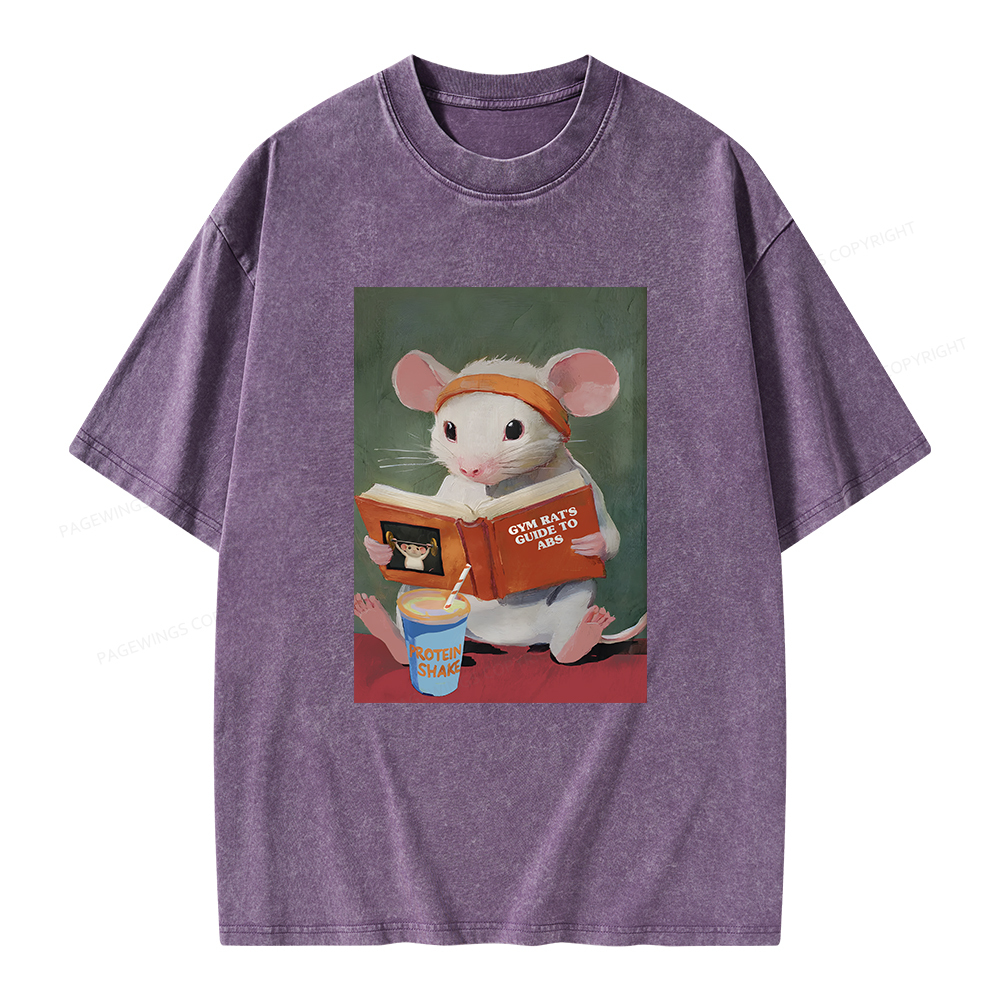 Pagewings Gym Rat's Guide To Abs Unisex Washed T-shirt