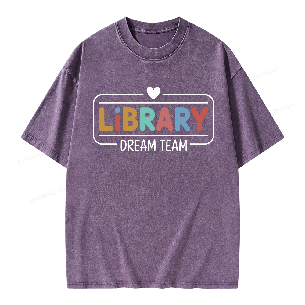 Pagewings Library Dream Team Unisex Washed T-shirt