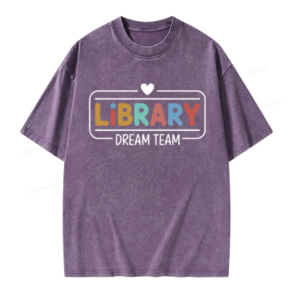 Pagewings Library Dream Team Unisex Washed T-shirt