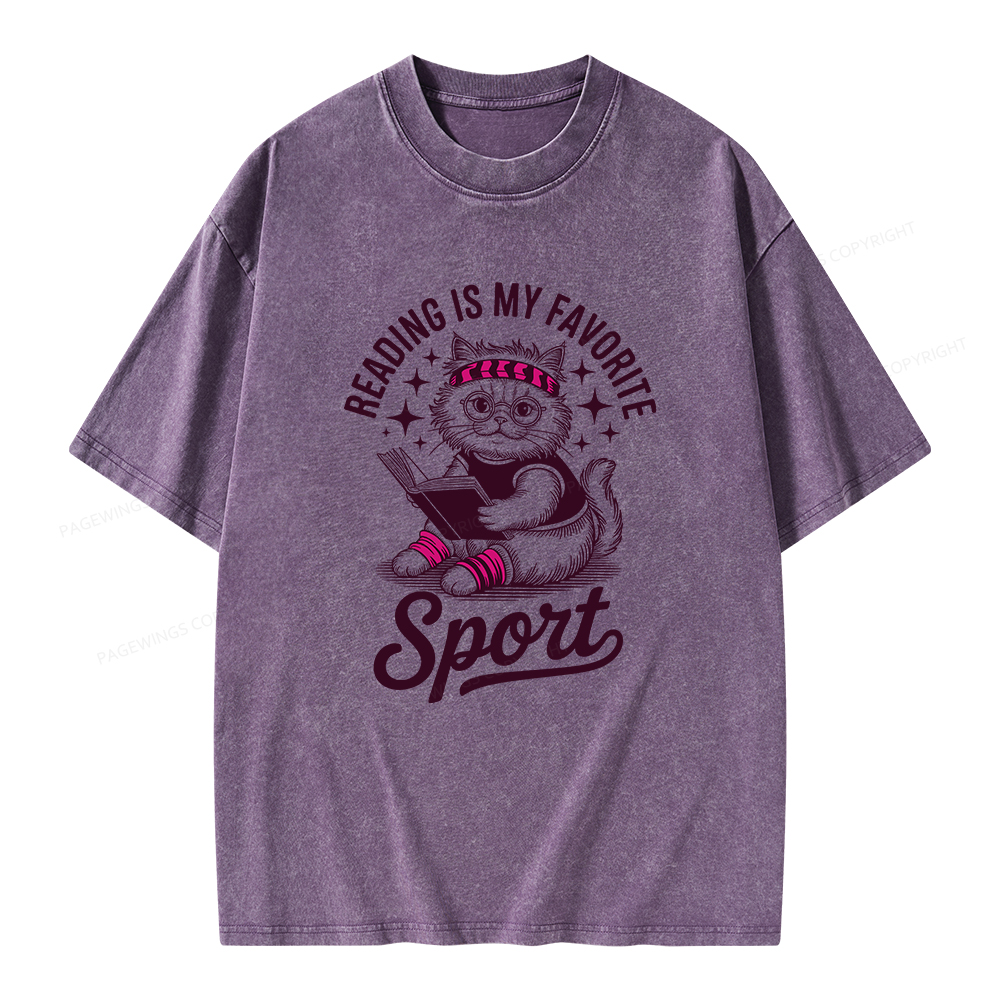 Pagewings Reading is My Favorite Sport Unisex Washed T-shirt