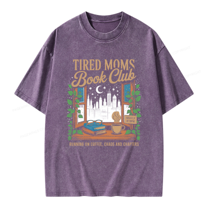 Pagewings Tired Moms Book Club Unisex Washed T-shirt