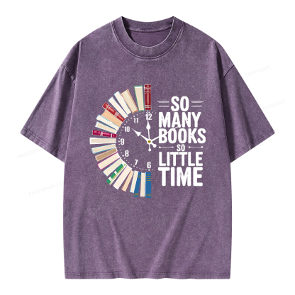 Pagewings So Many Books So Little Time Unisex Washed T-shirt