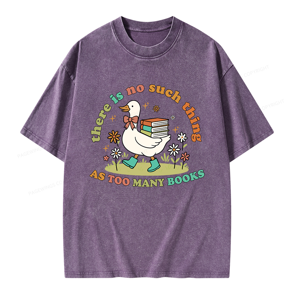Pagewings Cute Bookish Goose Unisex Washed T-shirt