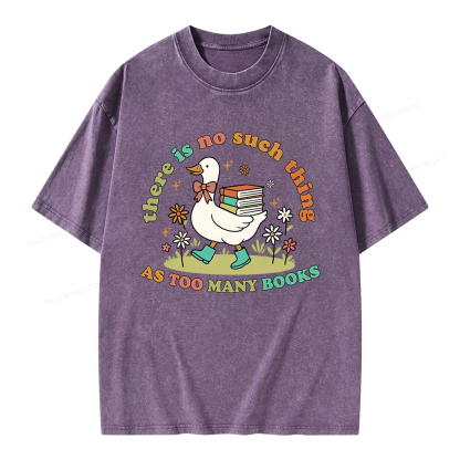 Pagewings Cute Bookish Goose Unisex Washed T-shirt